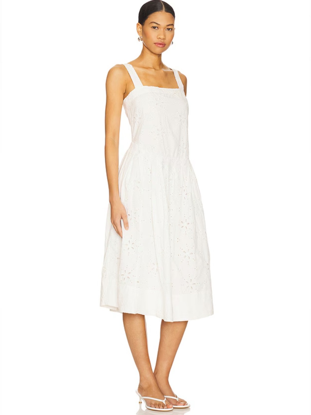 Free People Primavera Cotton Eyelet Midi Dress in White Women’s Size Small NWT - Picture 2 of 4